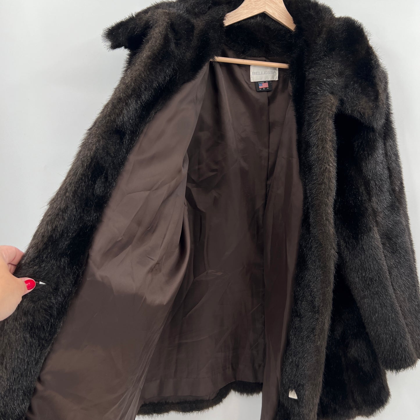 Vintage Bellessa Faux Fur Coat M