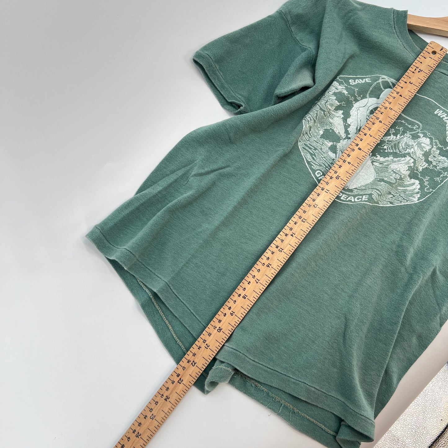 SOLD. Vintage Greenpeace Loopwheel Save the whales Tee S