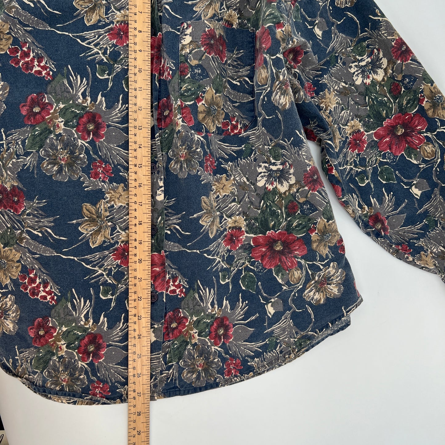 SOLD. Vintage Cotton Floral Casual Shirt