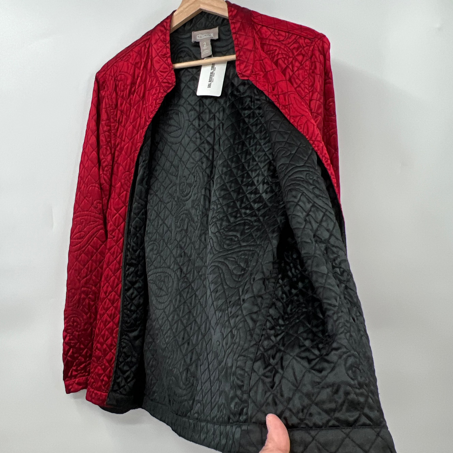 Chico's Light Quilted Open Jacket Blazer