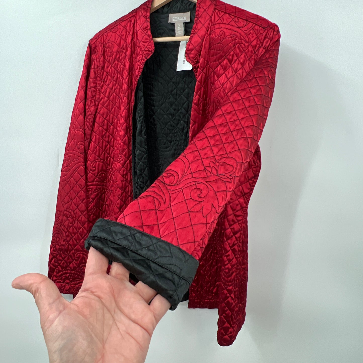 Chico's Light Quilted Open Jacket Blazer