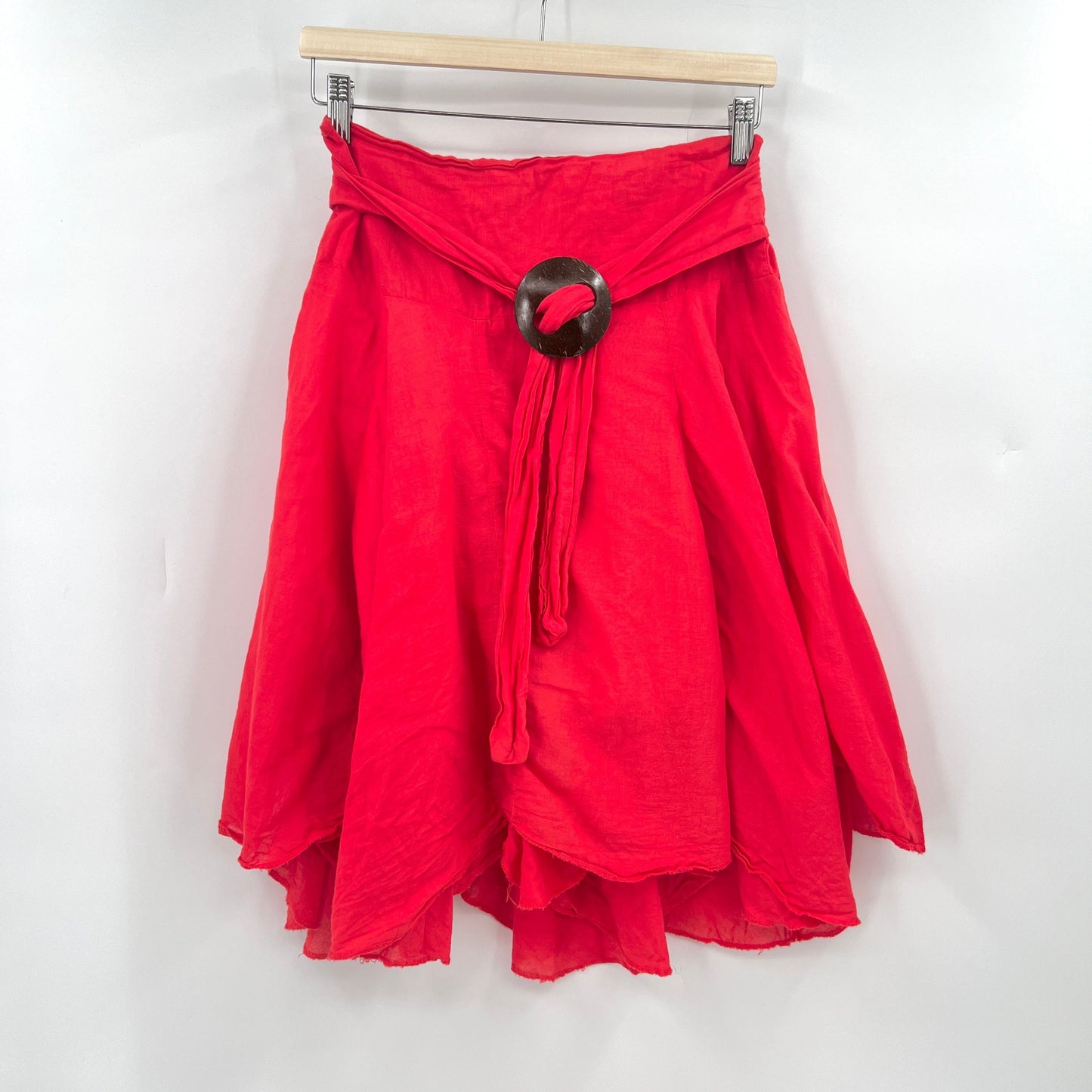 Cotton Belted Asymmetrical Skirt M/L