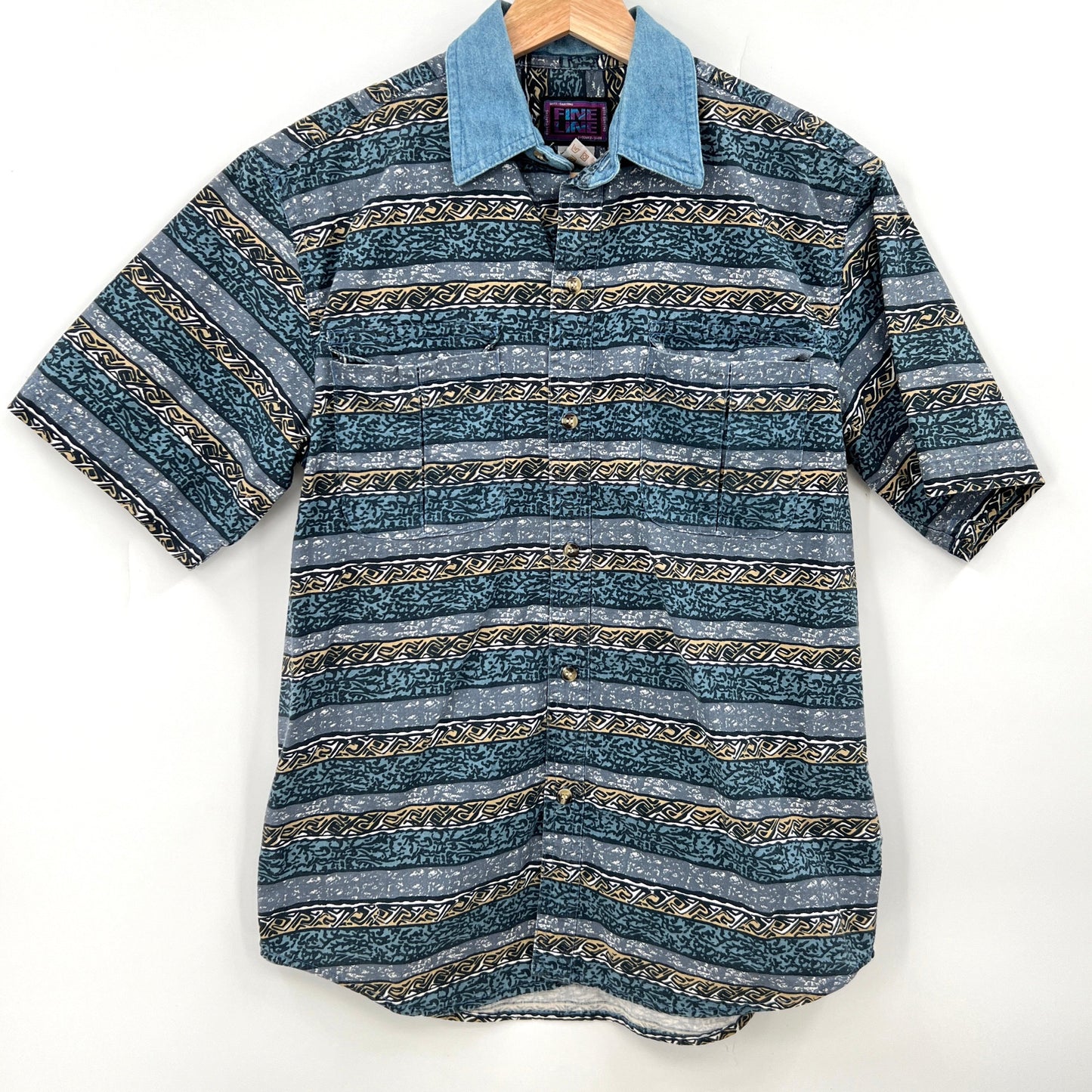 Vintage Fine Line Cotton Shirt XS