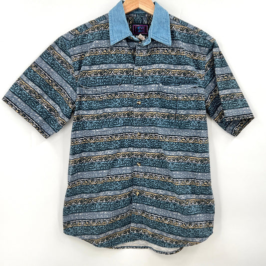 Vintage Fine Line Cotton Shirt XS