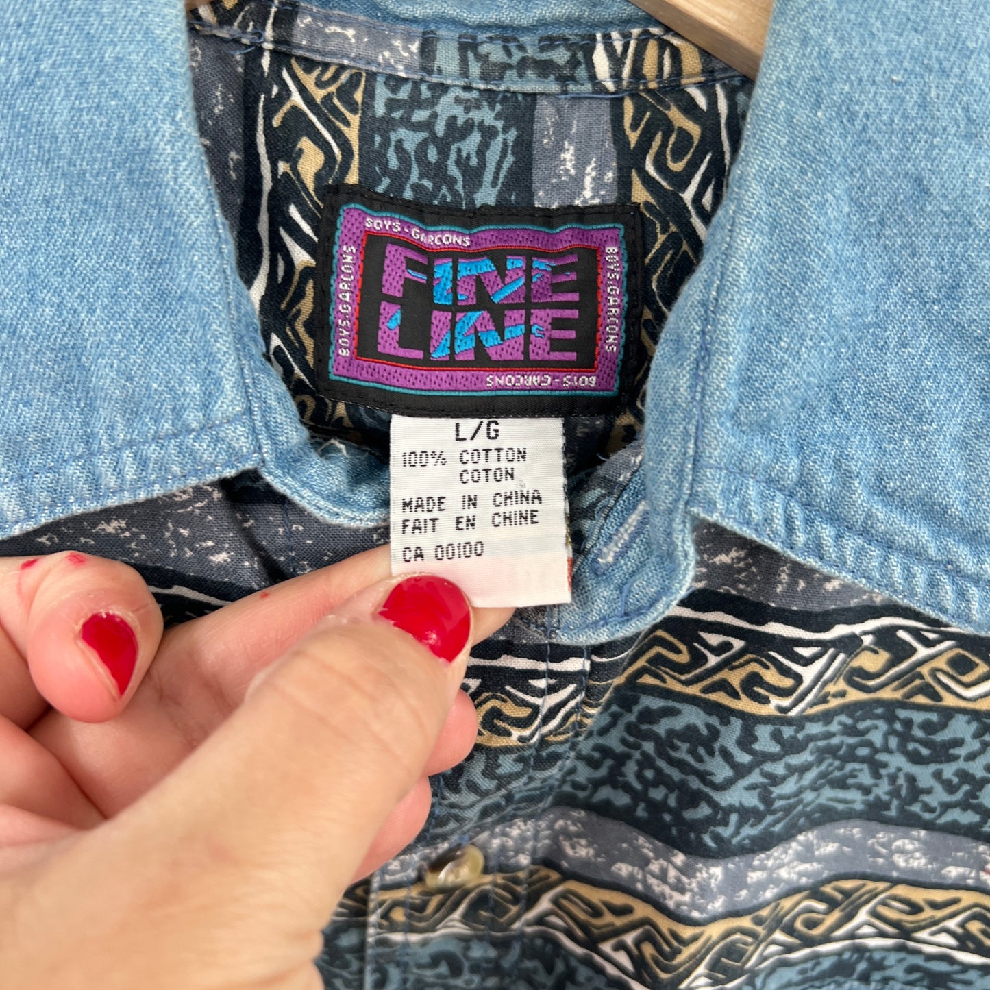 Vintage Fine Line Cotton Shirt XS