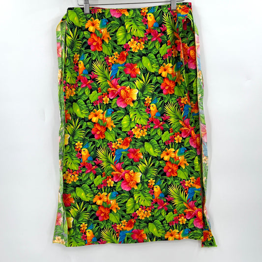 Handmade Tropical Parrots Wrap Skirt S/M