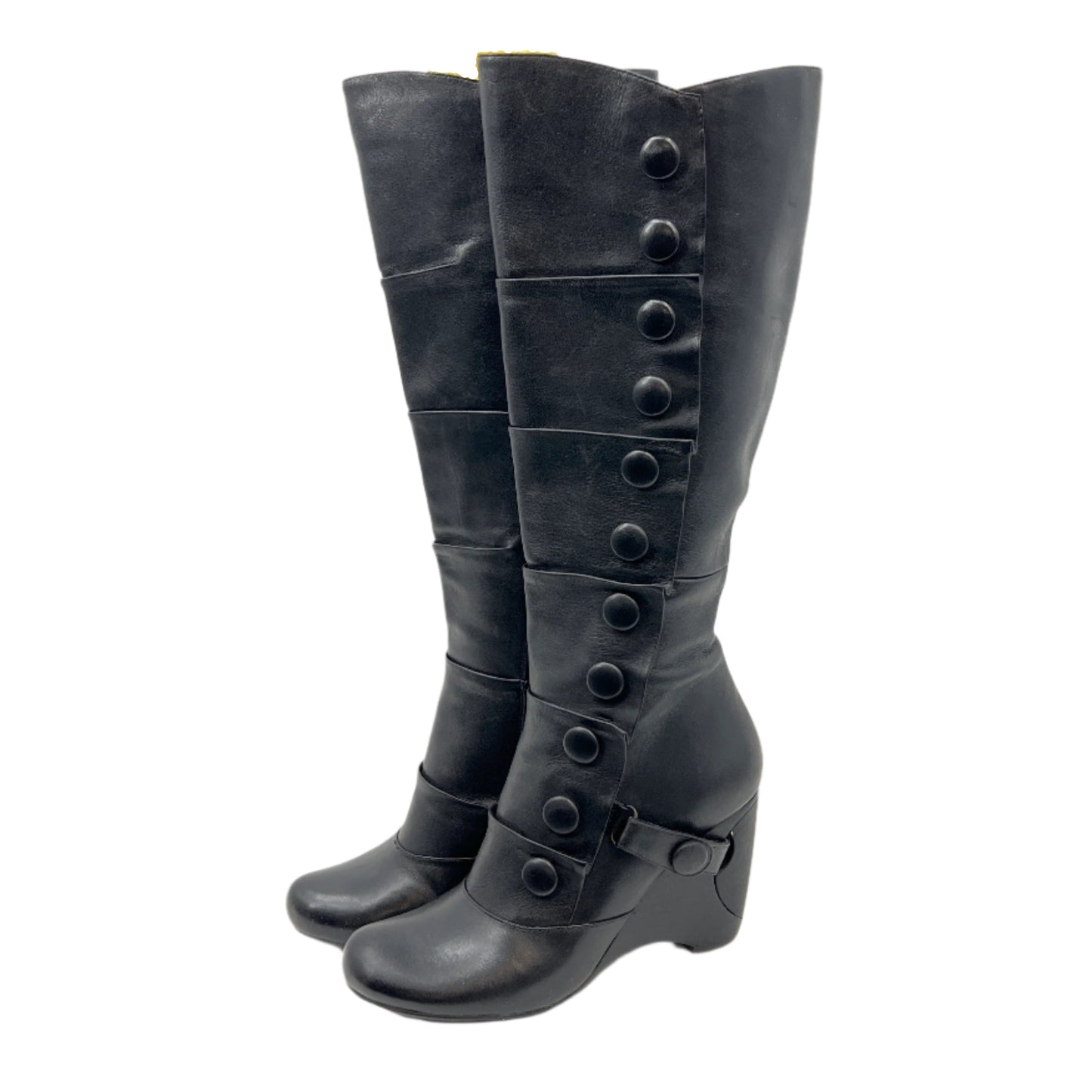 Miz Mooz Leather Knee High Wedge Boots