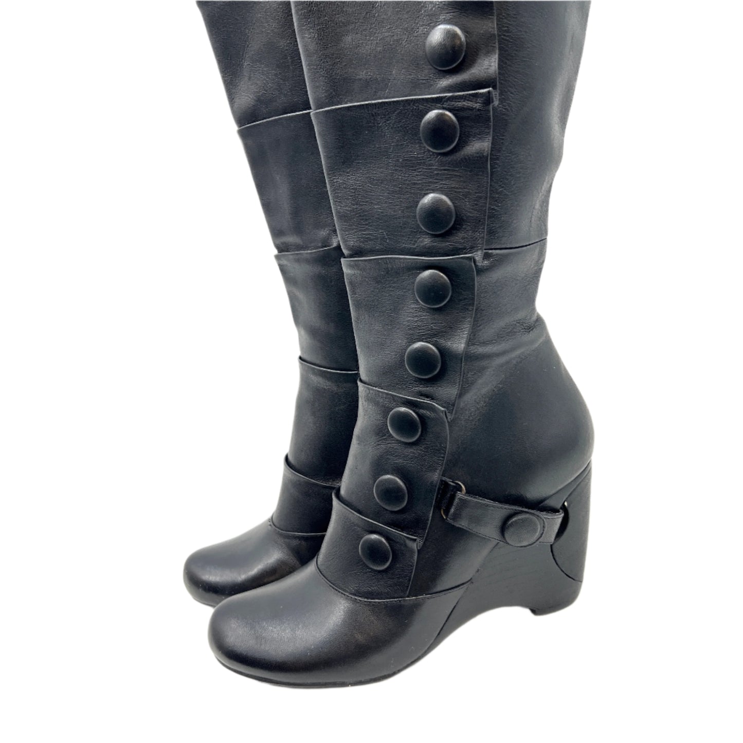 Miz Mooz Leather Knee High Wedge Boots