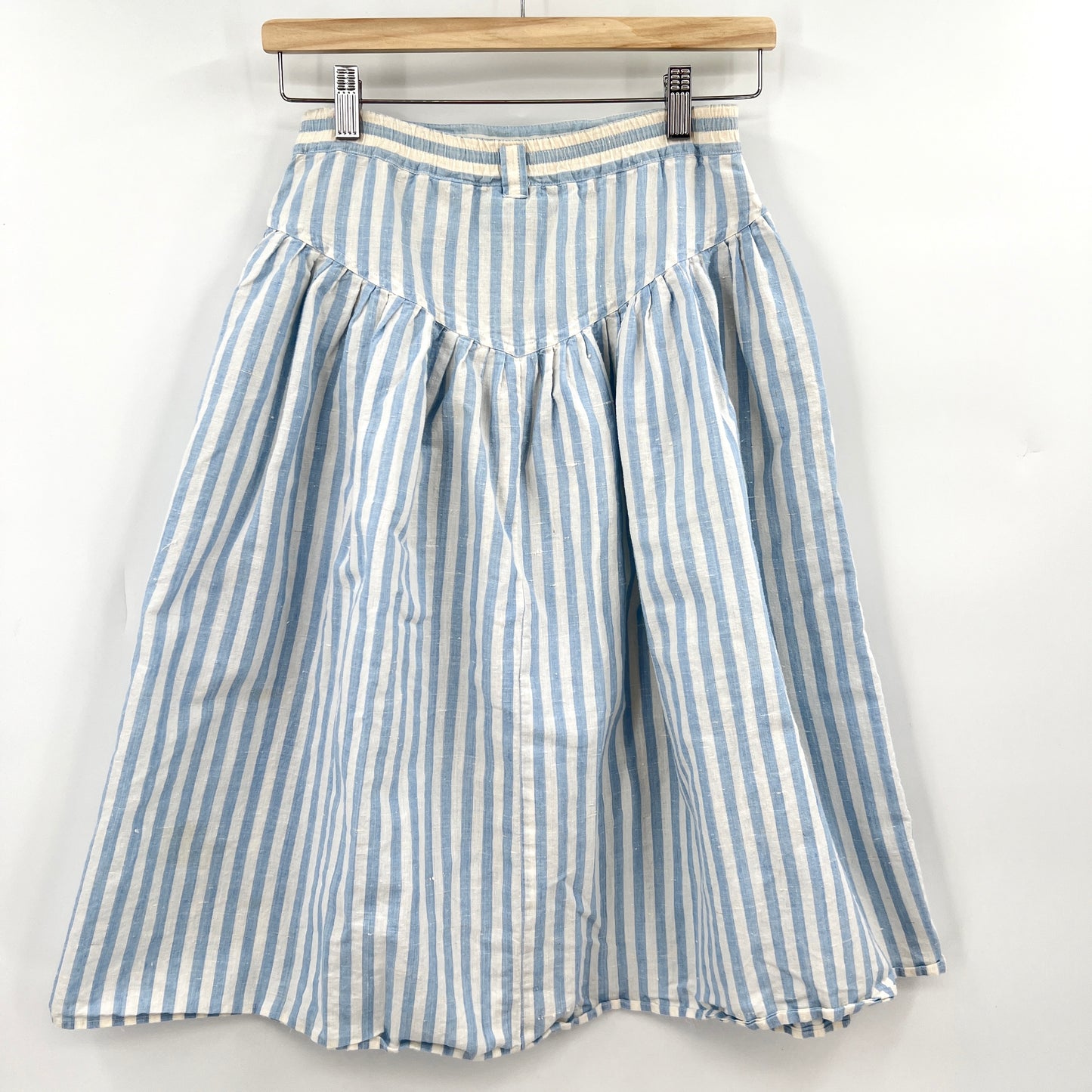 Vintage Ramie Cotton Blend High Waisted Skirt