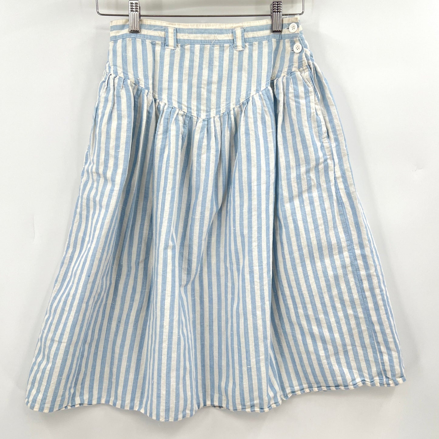 Vintage Ramie Cotton Blend High Waisted Skirt