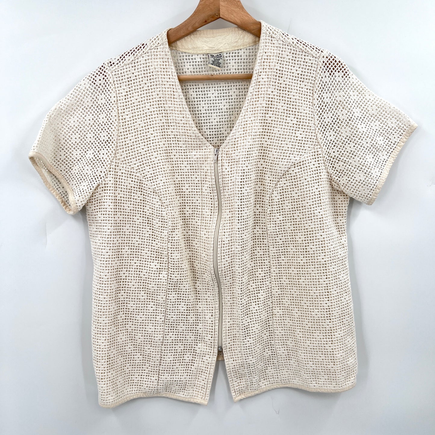 Cuco Cotton Lace Full Zip Top