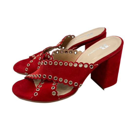 Browns Slides Eyelits Suede Leather Heels