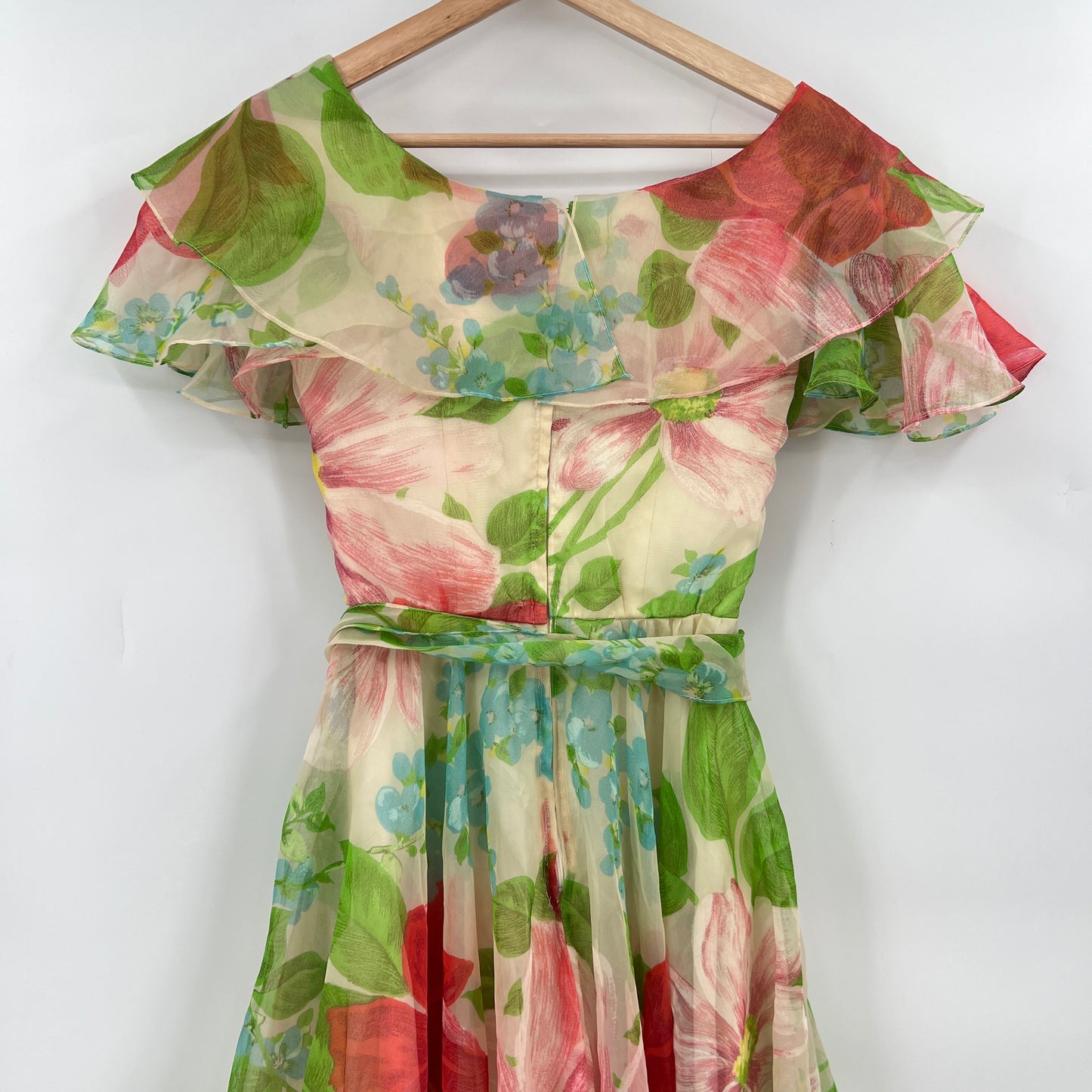 Vintage Floral Garden Maxi Dress XS