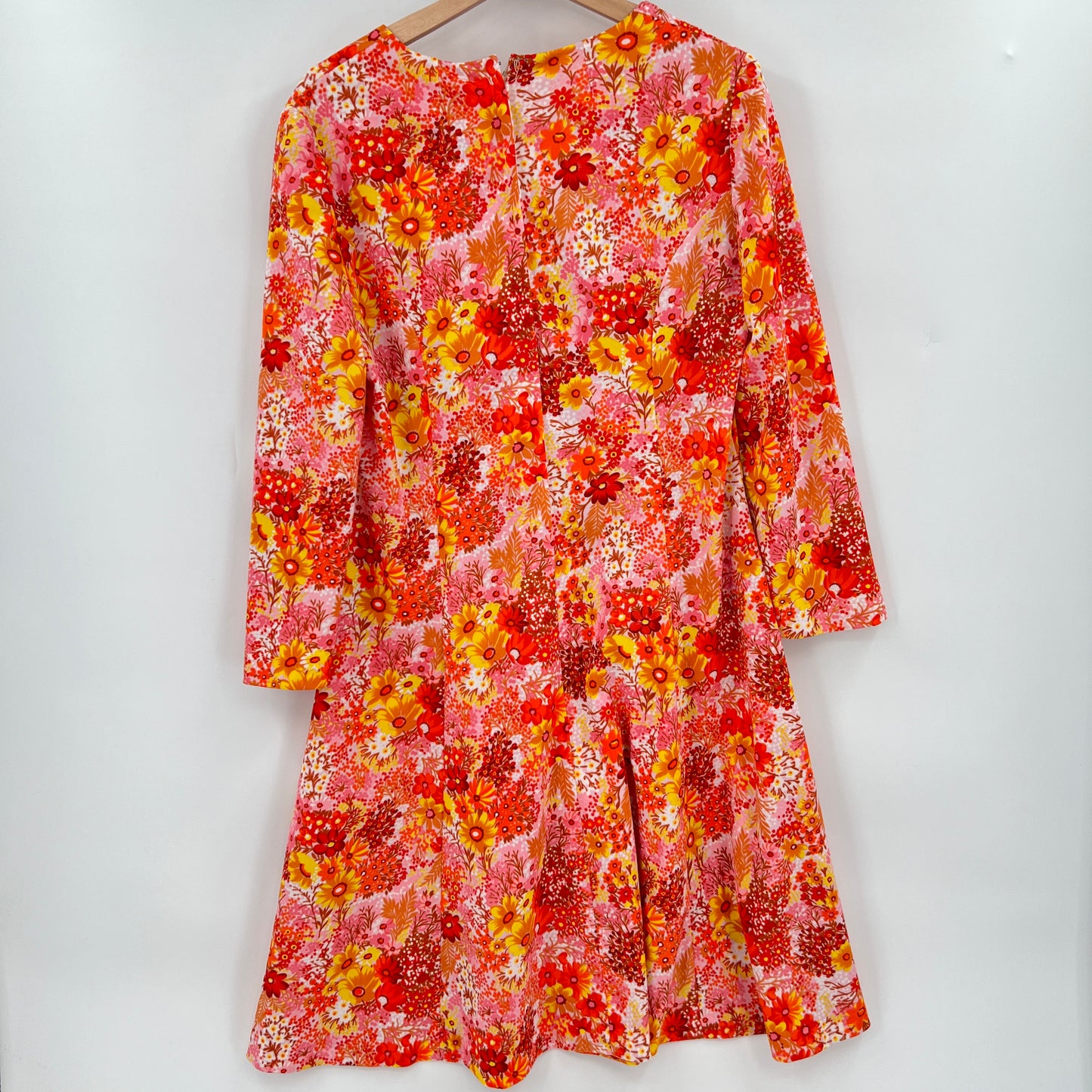Vintage Handmade Floral 70s Style Dress XL