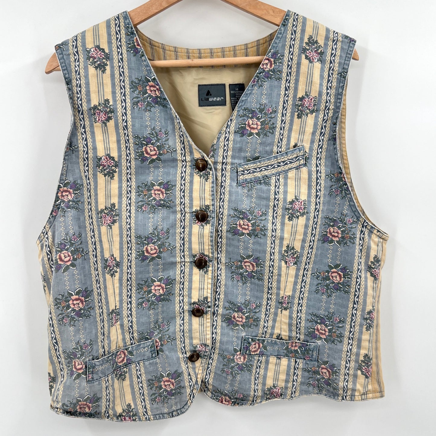 SOLD. Vintage Liz Wear Floral Vest 14