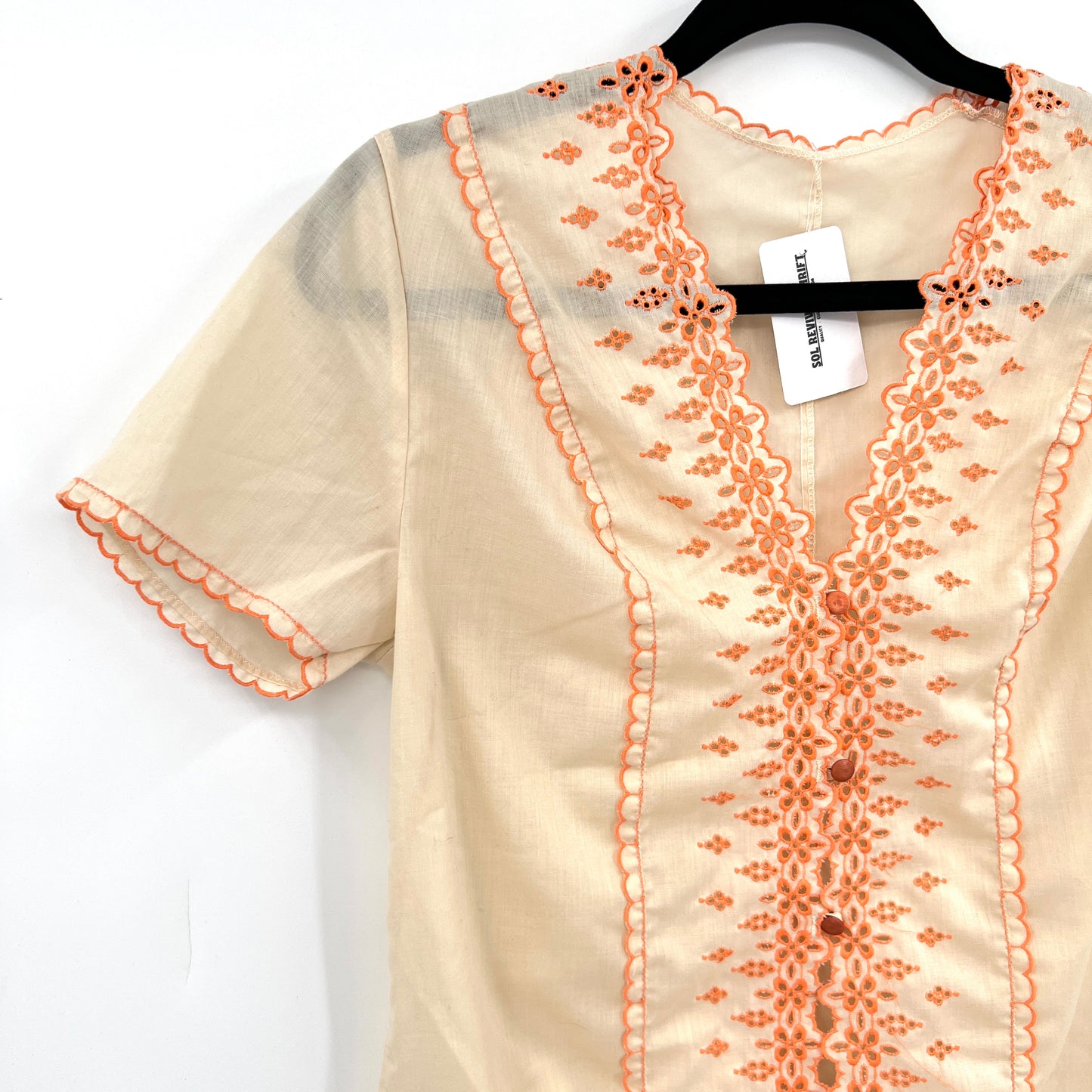 Vintage Triumph Sheer Embroidered Top S