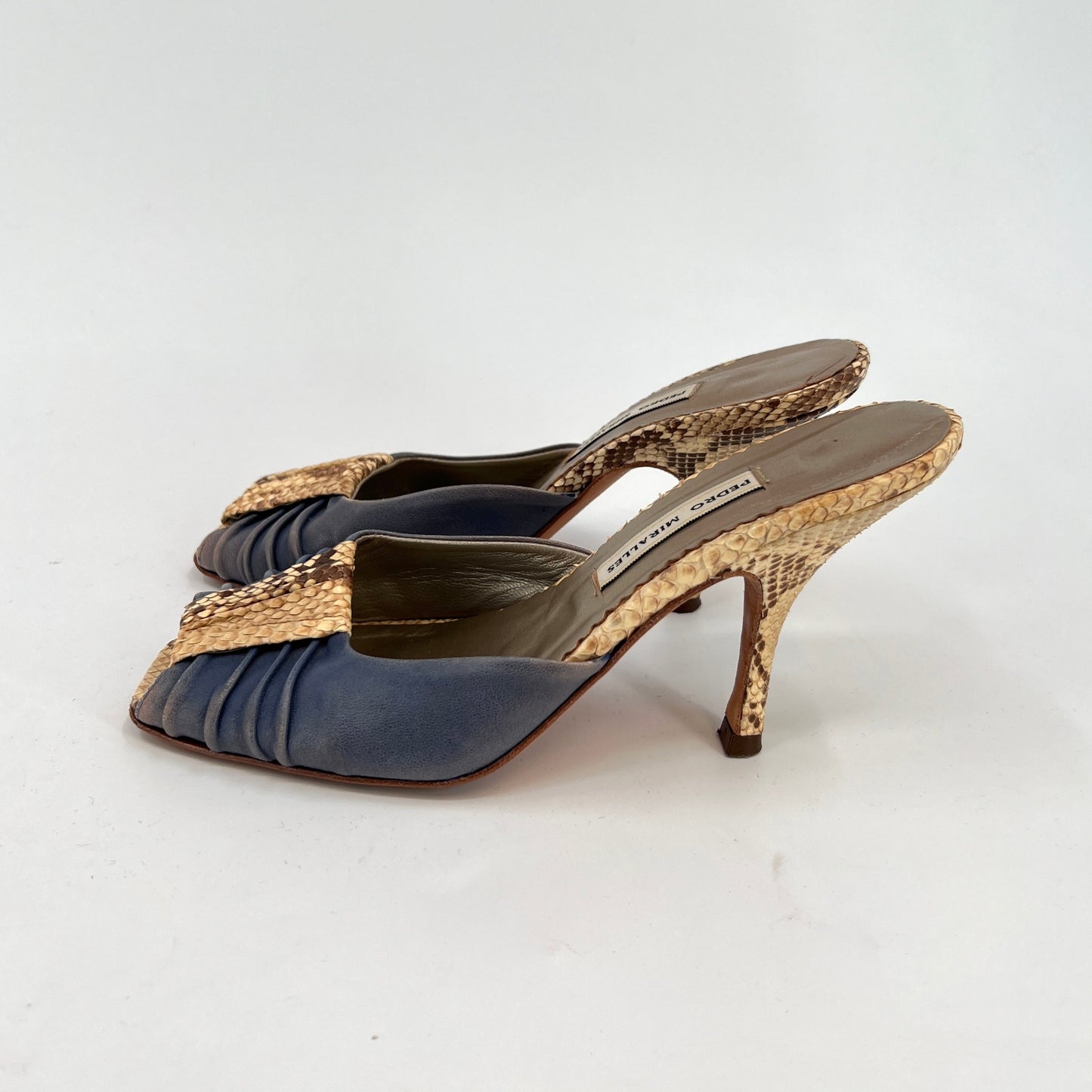 Pedro Miralles Leather Heel Sandals 37EU