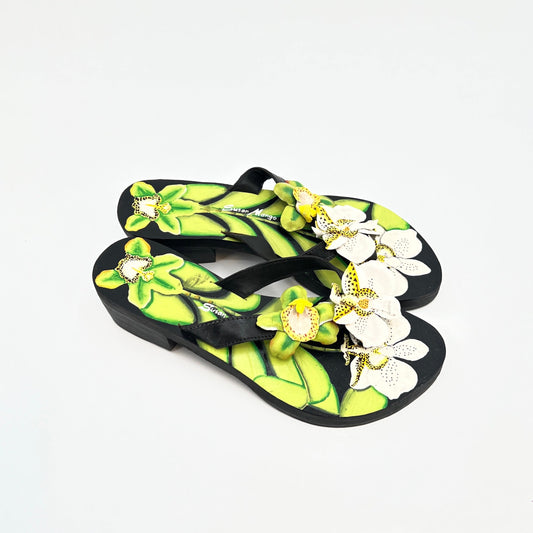 Susan Mango Tropical Flip Flops Sandals M (7-8)