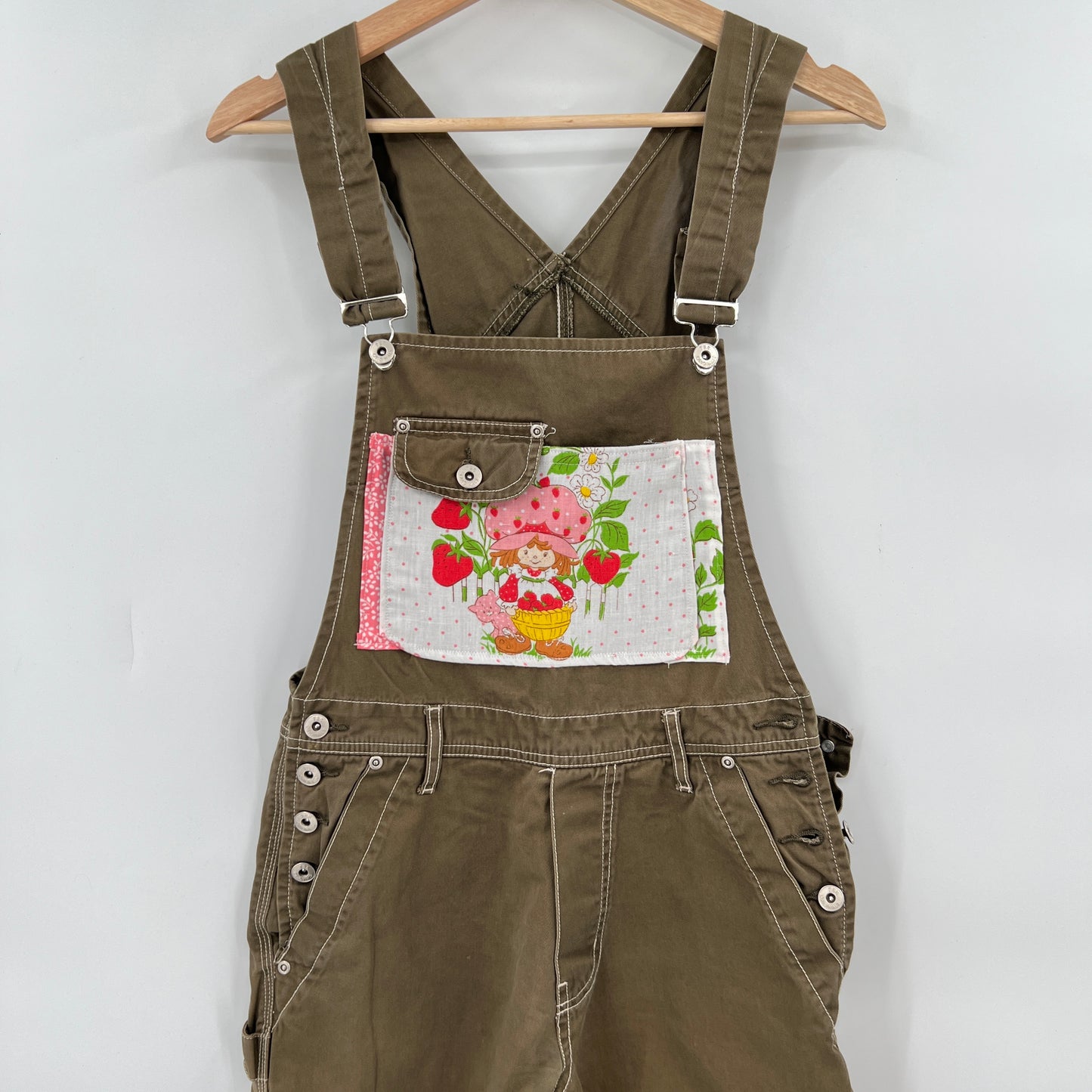 Vintage Cotton Patched Up Flare Overalls