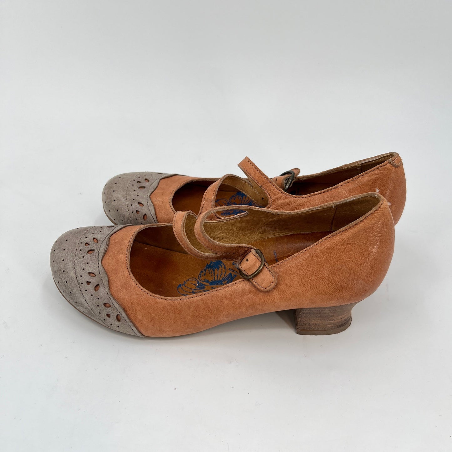 Brako Leather Mary Janes Two Tones Leather 38EU