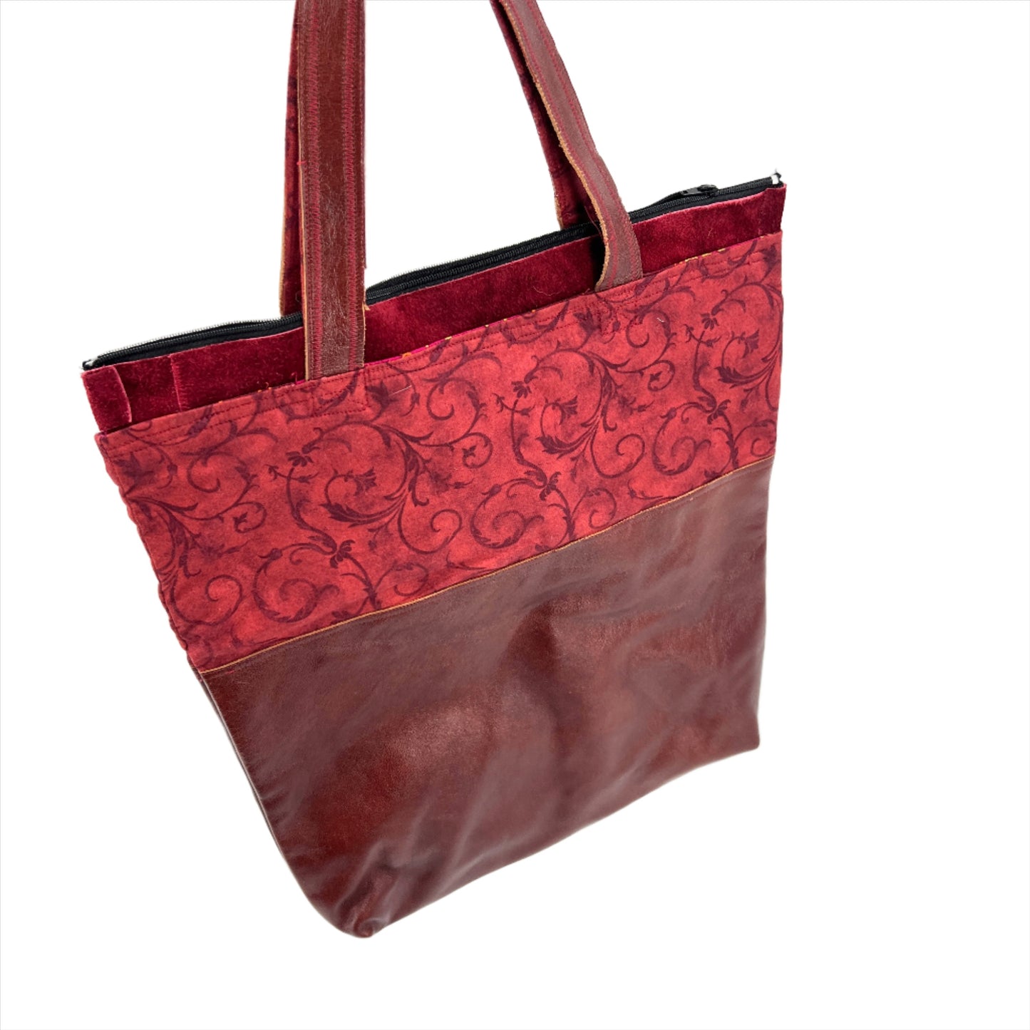 Fabric and Leather Tote