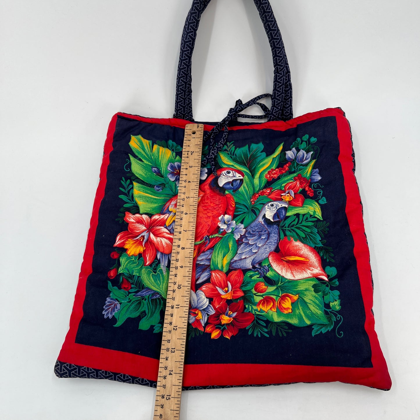 Tropical Parrots Quilted Tote