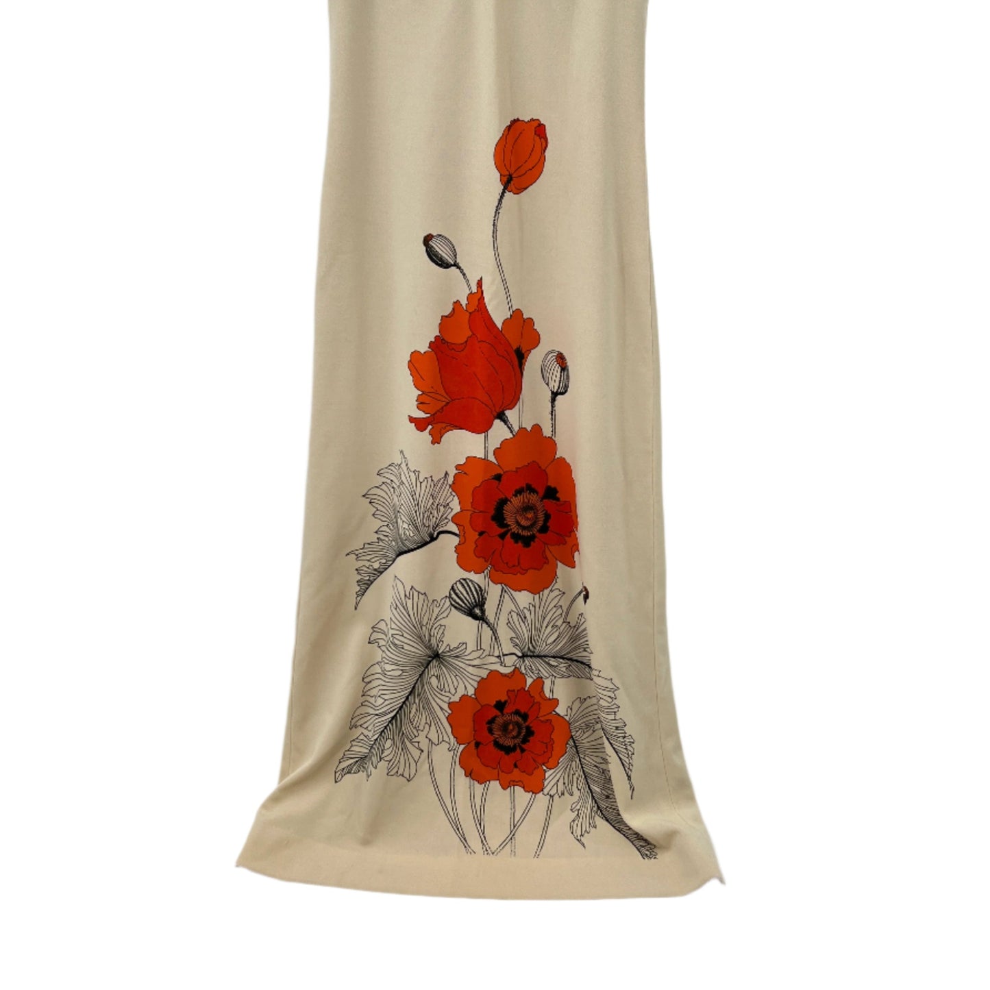 Vintage Alfred Shaheen Poppy Screen Printed Maxi Dress