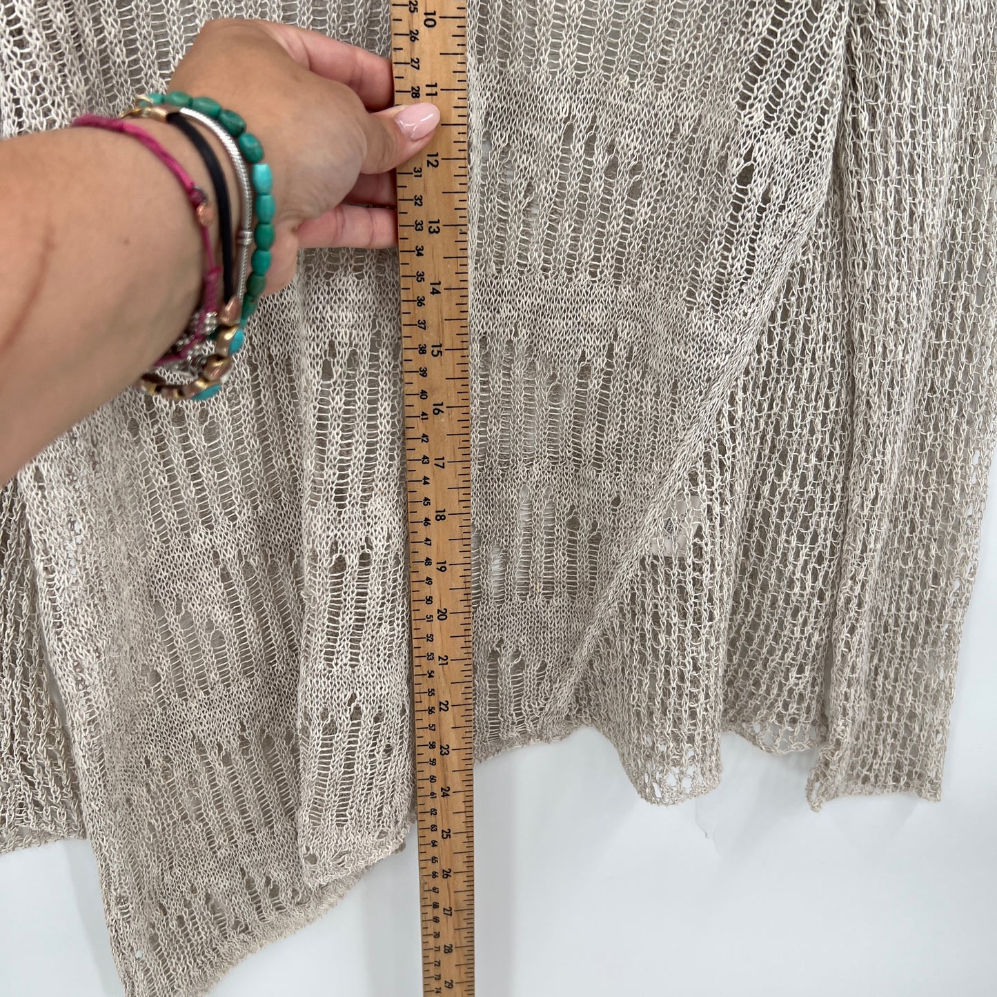 Eileen Fisher Loose Knit Linen Blend Asymmetrical Sweater PL