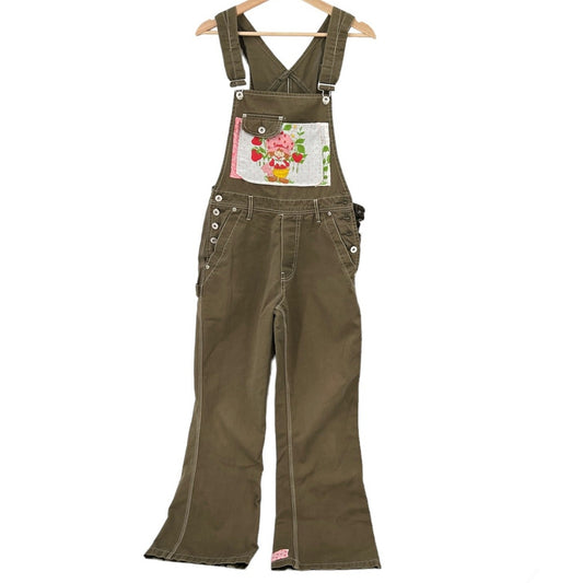 Vintage Cotton Patched Up Flare Overalls