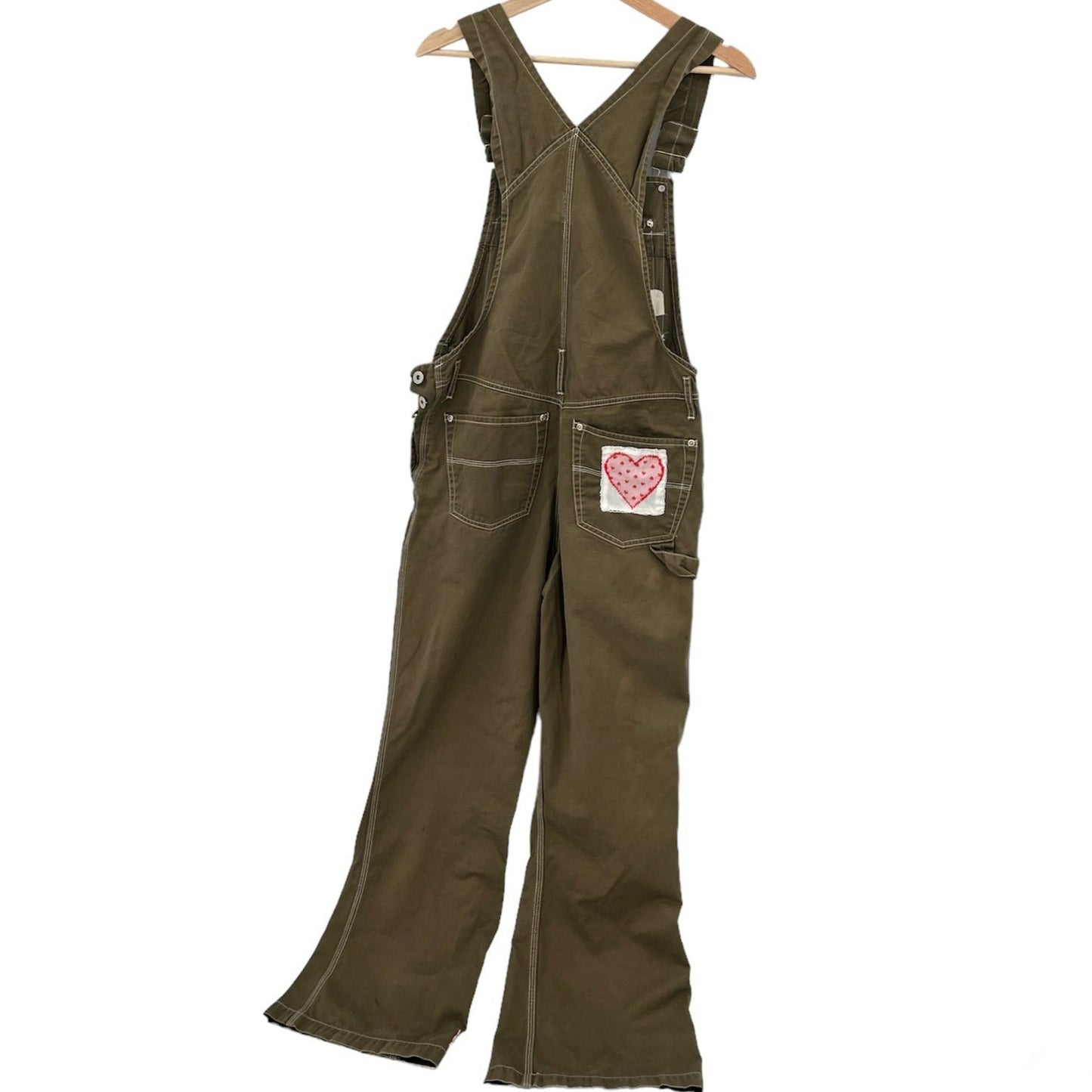 Vintage Cotton Patched Up Flare Overalls