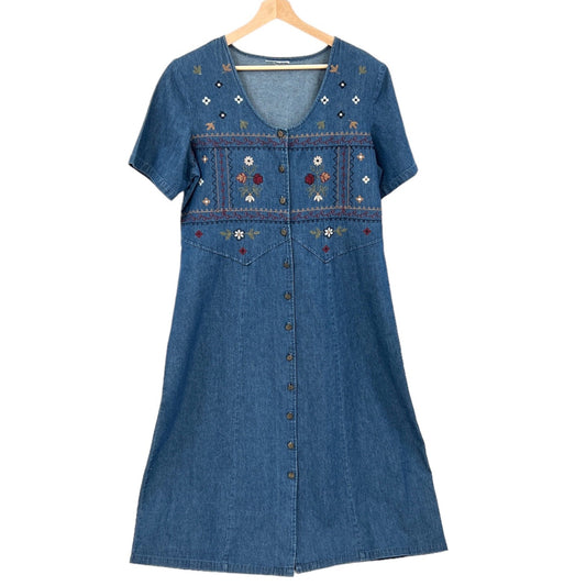 SOLD. 90s Denim Maxi Dress M/L