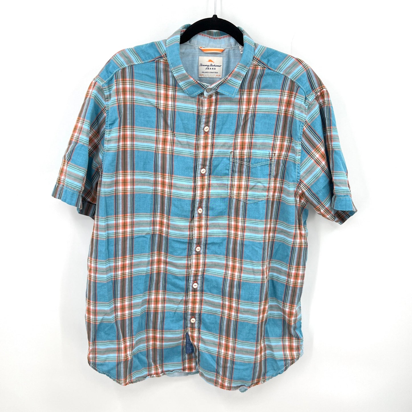 Tommy Bahama Cotton Plaid Casual Shirt XL
